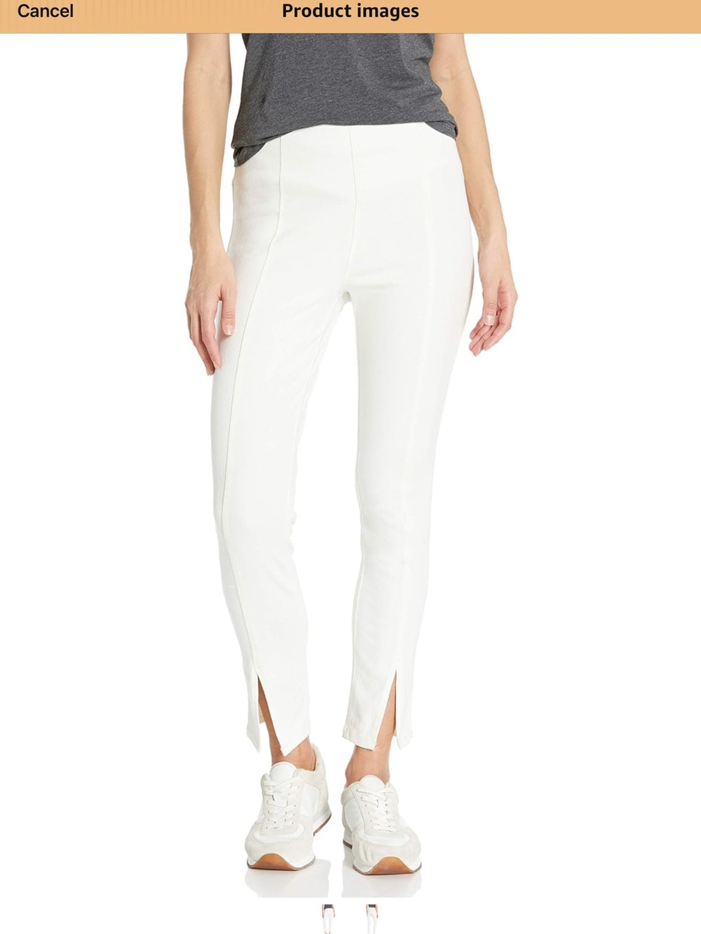 Lyssé Women's Evelyn Split Crop High-Rise Off White Women’s Jeans